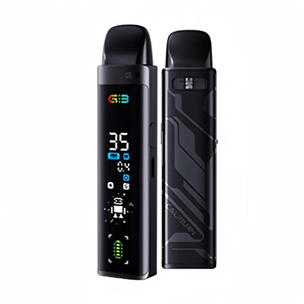 Image of the Caliburn G3 Pro Pod – sleek design with a full-color screen displaying clear information.